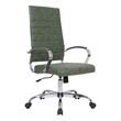 LeisureMod Benmar High-Back Mid-Century Modern Leather Office Chair in Green