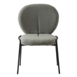 LeisureMod Celestial Modern Boucle Dining Side Chair in Black Metal Frame Green