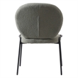 LeisureMod Celestial Modern Boucle Dining Side Chair in Black Metal Frame Green