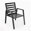 LeisureMod Chelsea 7-Piece Outdoor Dining Set in Black Aluminum Cherry