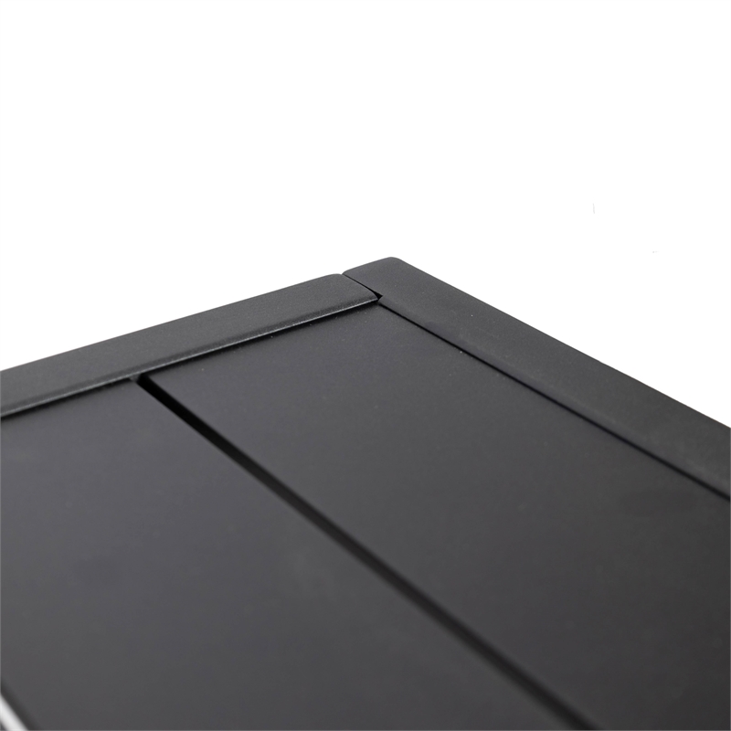 LeisureMod Chelsea 7-Piece Outdoor Dining Set in Black Aluminum Cherry