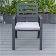 LeisureMod Chelsea 7-Piece Outdoor Dining Set in Black Aluminum Light Gray