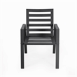 LeisureMod Chelsea 7-Piece Outdoor Dining Set in Black Aluminum Light Gray