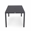 LeisureMod Chelsea 7-Piece Outdoor Dining Set in Black Aluminum Light Gray