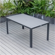 LeisureMod Chelsea 7-Piece Outdoor Dining Set in Black Aluminum Light Gray