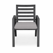 LeisureMod Chelsea 7-Piece Outdoor Dining Set in Black Aluminum Light Gray