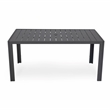 LeisureMod Chelsea 7-Piece Outdoor Dining Set in Black Aluminum Orange