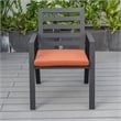 LeisureMod Chelsea 7-Piece Outdoor Dining Set in Black Aluminum Orange