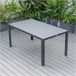 LeisureMod Chelsea 7-Piece Outdoor Dining Set in Black Aluminum Orange