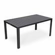 LeisureMod Chelsea 7-Piece Outdoor Dining Set in Black Aluminum Orange