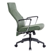 LeisureMod Hilton High Back Faux Leather Conference Office Chair in Green