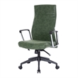 LeisureMod Hilton High Back Faux Leather Conference Office Chair in Green