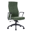LeisureMod Hilton High Back Faux Leather Conference Office Chair in Green