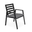 LeisureMod Chelsea Patio Dining Chair in Black Aluminum Set of 4 Black