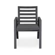 LeisureMod Chelsea Patio Dining Chair in Black Aluminum Set of 4 Black