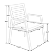 LeisureMod Chelsea Patio Dining Chair in Black Aluminum Set of 4 Charcoal Blue