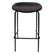 LeisureMod Servos Barstool with Faux Leather Seat in Black (Set of 2)