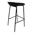LeisureMod Servos Barstool with Faux Leather Seat in Black (Set of 2)