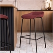 LeisureMod Servos Barstool with Faux Leather Seat Set of 2 Red