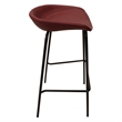 LeisureMod Servos Barstool with Faux Leather Seat Set of 2 Red