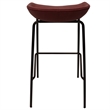 LeisureMod Servos Barstool with Faux Leather Seat Set of 2 Red