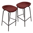 LeisureMod Servos Barstool with Faux Leather Seat Set of 2 Red