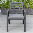 LeisureMod Chelsea 9-Piece Outdoor Dining Set in Black Aluminum Charcoal Black