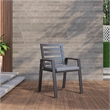LeisureMod Chelsea 9-Piece Outdoor Dining Set in Black Aluminum Charcoal Black