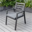 LeisureMod Chelsea 9-Piece Outdoor Dining Set in Black Aluminum Charcoal Black