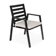 LeisureMod Chelsea 9-Piece Outdoor Dining Set in Black Aluminum Beige