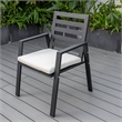 LeisureMod Chelsea 9-Piece Outdoor Dining Set in Black Aluminum Beige