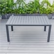 LeisureMod Chelsea 9-Piece Outdoor Dining Set in Black Aluminum Beige