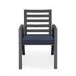 LeisureMod Chelsea 9-Piece Outdoor Dining Set in Black Aluminum Charcoal Blue