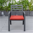 LeisureMod Chelsea 9-Piece Outdoor Dining Set in Black Aluminum Cherry