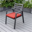 LeisureMod Chelsea 9-Piece Outdoor Dining Set in Black Aluminum Cherry