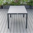 LeisureMod Chelsea 9-Piece Outdoor Dining Set in Black Aluminum Light Gray