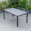 LeisureMod Chelsea 9-Piece Outdoor Dining Set in Black Aluminum Light Gray