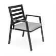 LeisureMod Chelsea 9-Piece Outdoor Dining Set in Black Aluminum Light Gray
