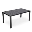 LeisureMod Chelsea 9-Piece Outdoor Dining Set in Black Aluminum Light Gray