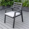 LeisureMod Chelsea 9-Piece Outdoor Dining Set in Black Aluminum Light Gray