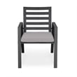 LeisureMod Chelsea 9-Piece Outdoor Dining Set in Black Aluminum Light Gray