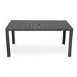 LeisureMod Chelsea 9-Piece Outdoor Dining Set in Black Aluminum Light Gray