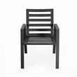 LeisureMod Chelsea 9-Piece Outdoor Dining Set in Black Aluminum Orange