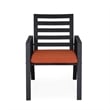 LeisureMod Chelsea 9-Piece Outdoor Dining Set in Black Aluminum Orange
