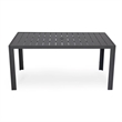 LeisureMod Chelsea 9-Piece Outdoor Dining Set in Black Aluminum Orange