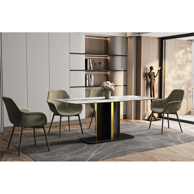 LeisureMod Sylva Dining Table with 55