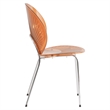 LeisureMod Opulent Plastic Dining  Chair in Chrome Metal Base Amber