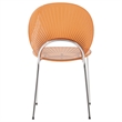 LeisureMod Opulent Plastic Dining  Chair in Chrome Metal Base Amber