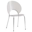 LeisureMod Opulent Plastic Dining  Chair in Chrome Metal Base Clear