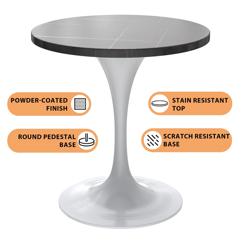 LeisureMod Verve Dining Table with a 27